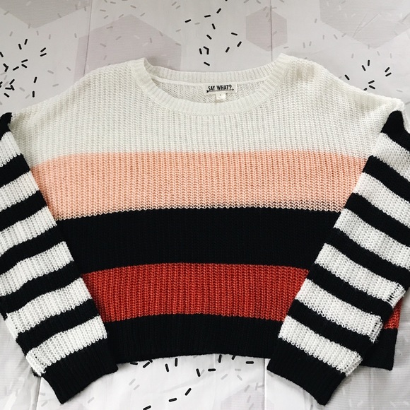 Color Block Striped Knit Sweater | Poshmark